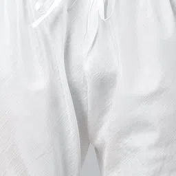 Hangup Men White Pure Silk Kurta & Churidar With Mirror Work Nehru jacket Set image 3