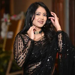 Mitera Sequinned Embellished Net Saree image 3