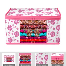 Kuber Industries Pink Set of 9 Printed Saree Organisers image 5