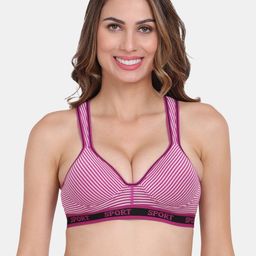 Amour Secret Pink & White Lightly Padded Sports Bra-image-97