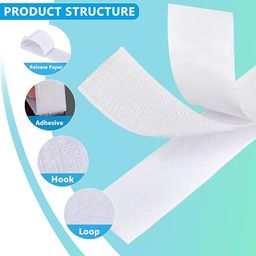 Sulsha Enterprise Self Adhesive Hook Tape & Self Adhesive Loop Tape for Stationary, Pictures, Tools, Household Purposes, Schools and Office (2M x 25mm Hook & Loop Tape, White Color) image 2