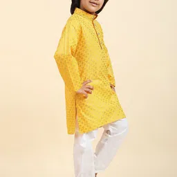 Pro-Ethic STYLE DEVELOPER Boys Ethnic Motifs Printed Regular Kurta With Pyjamas image 3