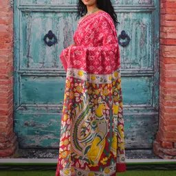 clothonus Ajrak Block Pure Cotton Block Print Saree image 2