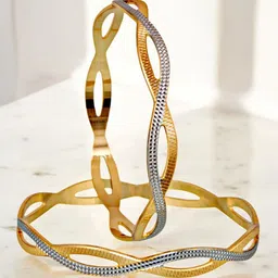 LUCKY JEWELLERY Set Of 2 18K One Gram Gold-Plated Bangles image 5