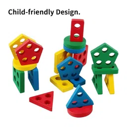 ADKD Kids Geometric Shape Sorter & Stacker Toy image 3