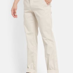 Octave Men Cream-Coloured Solid Casual Trouser image 3