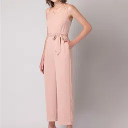 FabAlley X Siddarth Peach-Coloured Sequinned Embellished Basic Jumpsuit image 3