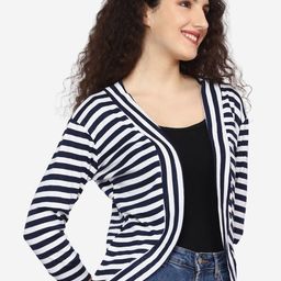 TEEMOODS Striped Open Front Shrug image 3