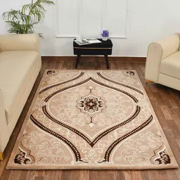 PRESTO Brown & Beige Traditional Printed No Shredding Carpet-45