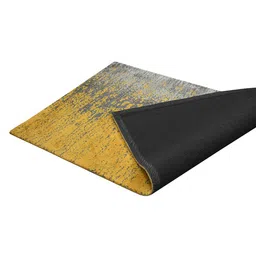 PRESTO Yellow & Grey Abstract Printed No Shredding Carpet image 3