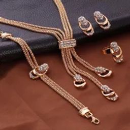 Jewels Galaxy Fascinating Crystal Note Marvelous Necklace Earrings Bracelet Ring For Women-picture-1