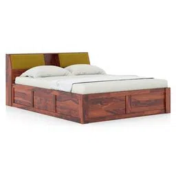 urban ladder Jennings Solid Wood Queen Size Bed with Hydraulic Storage Bed in Honey F...-picture-24