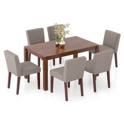 urban ladder Atlas Solid Wood 6 Seater Compact Dining Table with Ludo upholstered dining chairs-picture-18