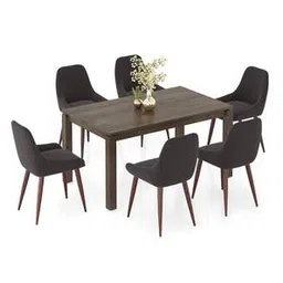 urban ladder Atlas Solid Wood 6 Seater Compact Dining Table With Rickman Lounge Chairs-picture-44