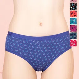 Lux Cozi Pack Of 8 Assorted Pure Cotton Hipster Briefs-image-58