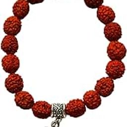 Kaushey loom & craft Real 5 Mukhi Rudraksha Om Bracelet 10 mm For Men Women Original Shiva Rudraksh Natural Pure Beads-image-62