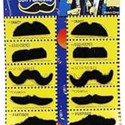 Rich Decroation Costume Party Mustache Decor Fake Mustache for Kids Adult Decoration Photo Props Halloween Mustache Fake Beard Stickers Pack of 12 pcs-14