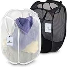 Kuber Industries Nylon Mesh Laundry Basket|Sturdy Material & Durable Handles|Netted Lightweight Laundry Bag, Pack of 2 (Multicolor)-image-84