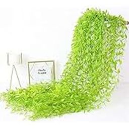 Well Art Gallery 2Packs Artificial Hanging Plants Aesthetic Room Decor Fake Green Leaves Wall Decoration for Indoor & Outdoor, Faux Greenery Vines for Bedroom & Gardens (pati Hanging)-image-20