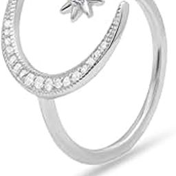 GAAYU GEMS925 Sterling Silver Moon Star Ring for Women & Girls | Silver Adjustable Ring | Beautiful Gift for Wife & Friends | Well stamped with 925-image-73