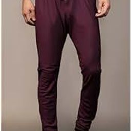 KISAHMen's Churidar, Wine Solid Cotton Blend-image-86