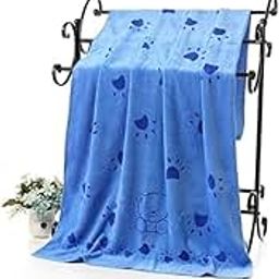 KUTKUT Dog Towel, Looluuloo Microfiber Drying Towels for Dog, Dog Bath Towel, Beach Towel, Absorbent Towel Suitable for Small and Medium Dogs (Blue: 140 x 70cm)-image-55
