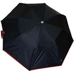 Mohendra Dutt and Sons2 Fold, 21.75 inches Black Silver Nylon Umbrella with piping (spl window)-52