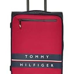 Tommy HilfigerLewiston Unisex Polyester Softshell Luggage - Red+Navy, 60Cm Cabin With 8 Wheel Inline Trolley Bag, Small-image-13