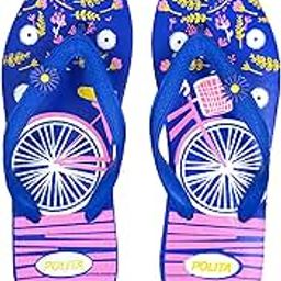 POLITAWomen's Casual Indoor, Walking Flipflops Slippers/Slides for Girls/ladies Brocade F133 | Red-image-7