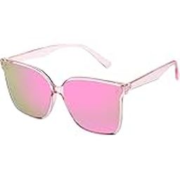 CREEKUV Protected Oversized Square Frame Vintage Cute Girl Trendy Classic Women Sunglasses-29