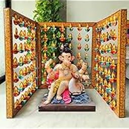 Shree Space 3F Brahma-Vishnu-Mahesh MAKHAR Big Decoration | Idol Height Upto 18” inch (1.5ft) Max | DIY Paper 3D Temple Decorations | for All Festivals | eco-Friendly | Making Time 30 to 50 Min.-image-28