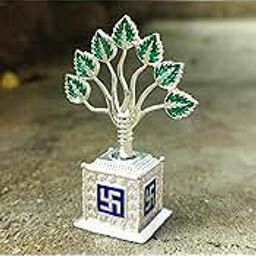 UrbanShilp Silver Plated Tulsi Plant for Pooja Decorative, Religious Metal Kyara, Wedding Return Gift, Vastu Items, Showpiece-image-58