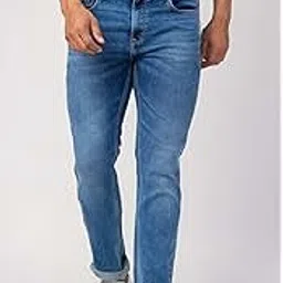 spykar SpykarMen Light Blue Cotton Comfort Fit Straight Length Jeans (Ricardo)-picture-24