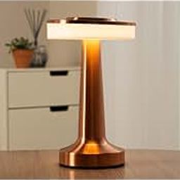 ProKitchen Portable LED Table Lamp 3-Colour Changing Rechargeable Metal Night Light Lamp | for Bedroom, Bedside, Living Room, Home Decoration, Restaurant Bar - Metal (Rose Gold)-image-78