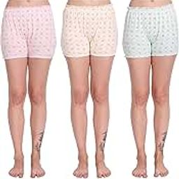 BLAZONWomen's 100% Super Combed Cotton Hosiery Bloomers - Pack of 3 - Anti-Chafing - Multicoloured - Perfect for Cycling, Yoga, Walking & Lounging - Boxer/Boy Shorts/Under Skirt Shorts-image-62