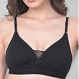 CloviaWomen's Cotton Rich Solid Non-Padded Full Cup Wire Free T-Shirt Bra - Black-picture-1