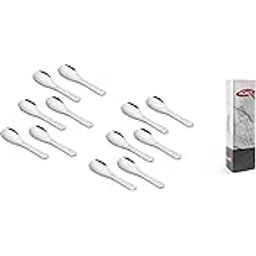 Koko Stainless Steel Masala Spoons for Spices Jar & Container | Masala Spoon Set of 12 Pieces | Small Masala Spoons for Spices | Length 9 CM, Silver Masala Spoon-30