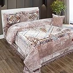 Petals Dreams Wedding Bedding Set of 6 Pieces | Cloudy Blanket Set (Rosey Brown)-image-76