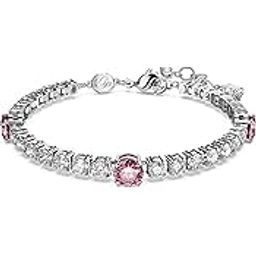 SwarovskiWomen Matrix Tennis Bracelet, Mixed Cuts, Pink, Rhodium Plated-image-1