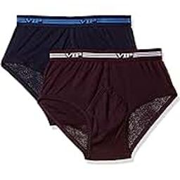 VIPMen's Cotton Brief (Pack of 2) (Spector PO2_Navy and Blackberry Wine_90_Navy and Blackberry Wine_90 CM)-image-11