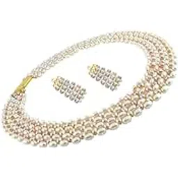 Sri Jagdamba Pearls DealerTimeless Pearl Set for Women and Girls | Necklace to Gift Women & Girls| With Certificate of Authenticity AAA Quality-image-3