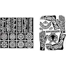 JMCJMC Unique Mehndi Stencil Mehendi Stencil Bridal | Henna Tattoo Stencil for Women, Girls and Kids | Easy to use in just 4 Steps | Mehandi Sticker | Mehandi Design Sticker Stencil s43+s32-image-73