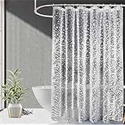 Kuber Industries PVC .20 MM Shower Curtain|Waterproof PVC & Coin Print|Semi Transparent Curtains|Size 213 x 137 CM, 7Feet (Transparent)-15