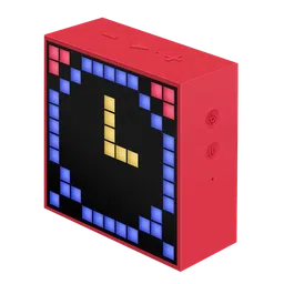 Divoom TimeBox Mini with Built-in Mic for Voice Memo Smart Speaker (Smart Alarm, Red) image 2
