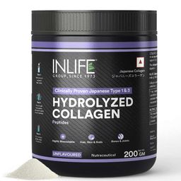 INLIFE Hydrolyzed Collagen Peptides,  200 g  Unflavoured (Clinically Proven Japanese Type 1 & 3) -43