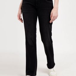 GUESS Women Straight Fit High-Rise Mildly Distressed Jeans-image-46