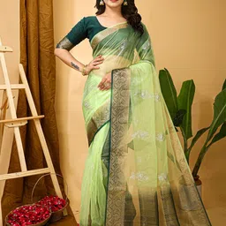 HI FI NX Ethnic Motifs Zari Tissue Saree-picture-36