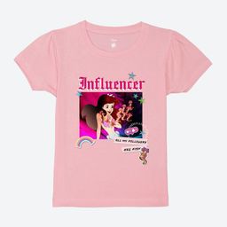 YK Disney Girls Graphic Printed Puff Sleeves Pure Cotton T-shirt-picture-21