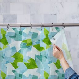 ArtzFolio Blue & Green Printed Waterproof Shower Curtain-image-88