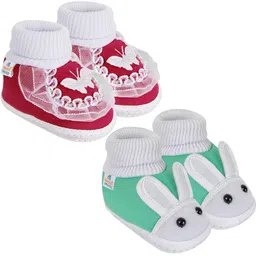 NESKA MODA 0 To 6 Month Newborn Baby Boy & Baby Girls 2 Pair Soft Cotton Skin-Friendly Baby Booties-image-90